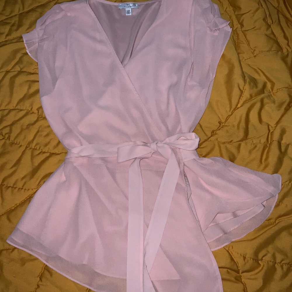 Light Pink Wrap Around Blouse